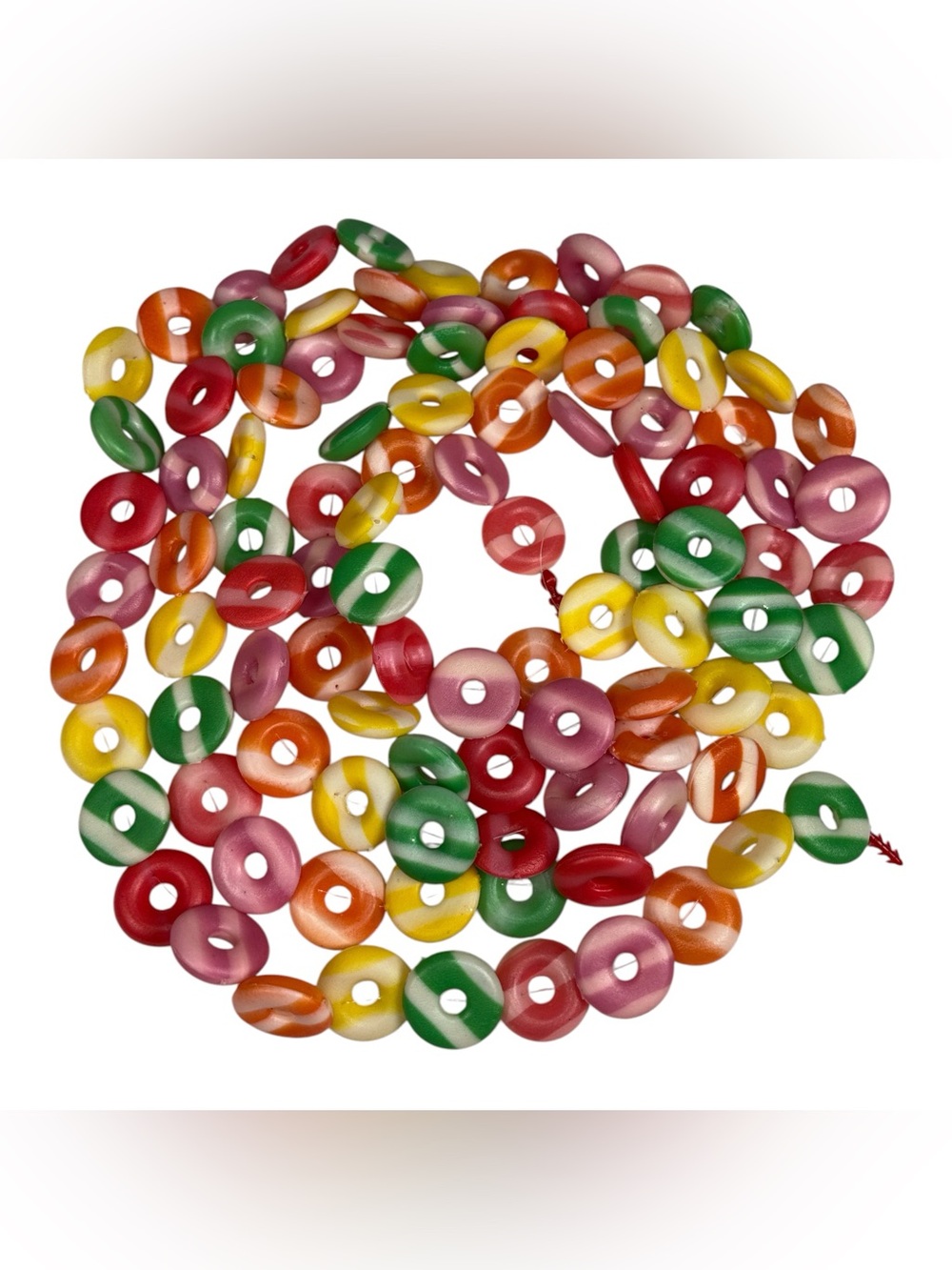 Vintage 8.5' Blow Mold Plastic Striped Candy Lifesavers Christmas Tree Garland